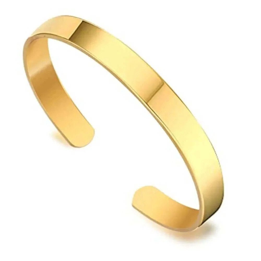 Men s 9ct solid Gold 9mm Flat Cuff Bangle 42 grams NEWBURYSONLINE