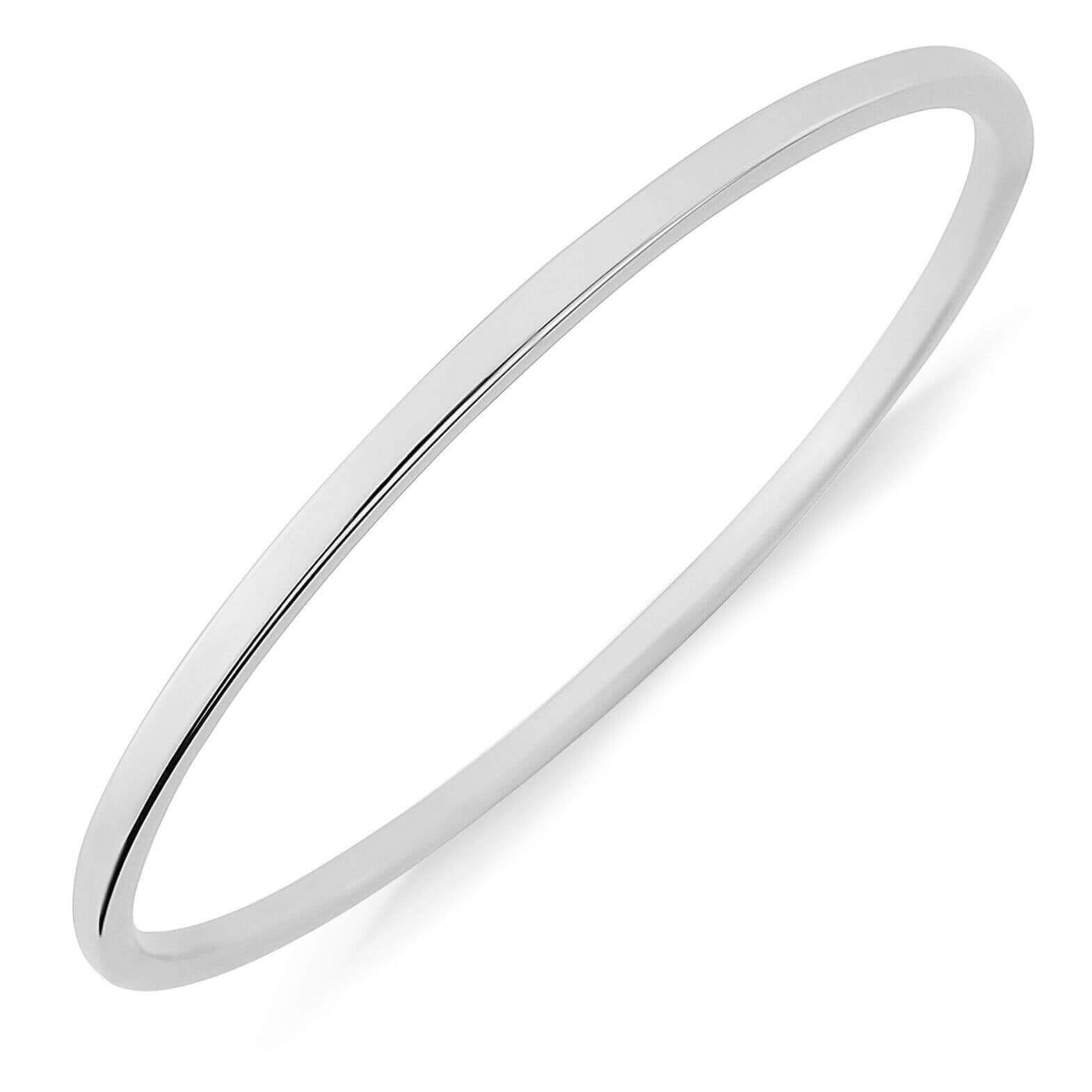 Solid Platinum 2mm Square Bangle for Women NEWBURYSONLINE