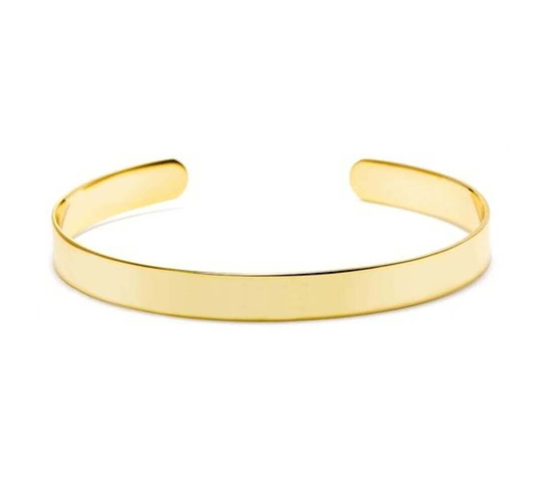 9ct Gold Wide Engraved Bangle (36S) | The Antique Jewellery Company